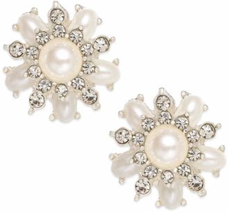 Charter Club Silver-Tone Imitation Pearl Cluster Clip-On Earrings