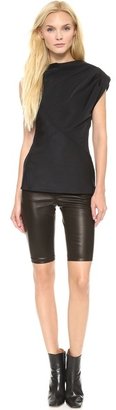 Vera Wang Collection Stretch Leather Bermuda Shorts