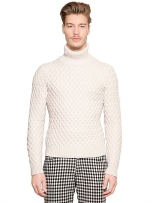 Etro Waffle Knit Wool Turtleneck Sweater