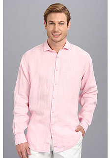 Thomas Dean & Co. Pink Linen Button Down L/S Sport Shirt