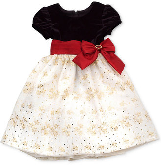 Rare Editions Girls' Velvet-to-Embroidered Dress