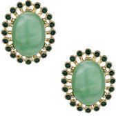 Topshop Womens Stone Stud Earrings - Green