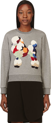 3.1 Phillip Lim Grey Embroidered Poodle Sweatshirt