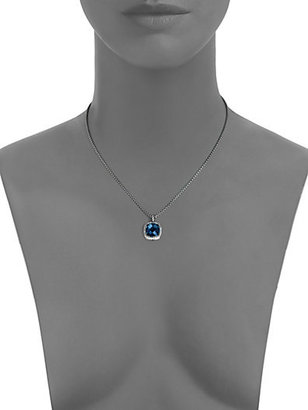 David Yurman Hampton Blue Topaz, Diamond & Sterling Silver Pendant Necklace
