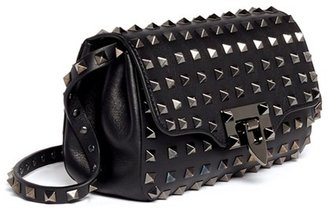 Valentino 'Rockstud Noir' mini leather flap satchel