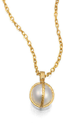 Gurhan Capture South Sea Pearl & 24K Yellow Gold Pendant Necklace