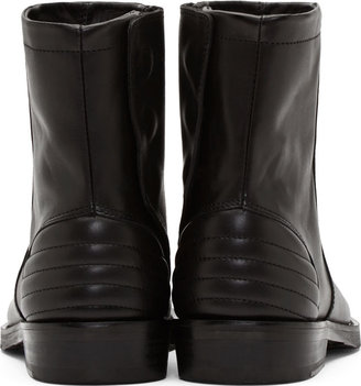 Surface to Air Black Ribbed Leather Allan Boots