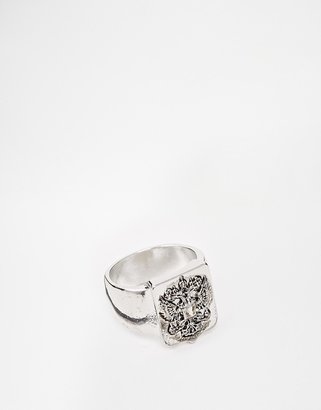 ASOS Pinky Ring With Shield - Silver