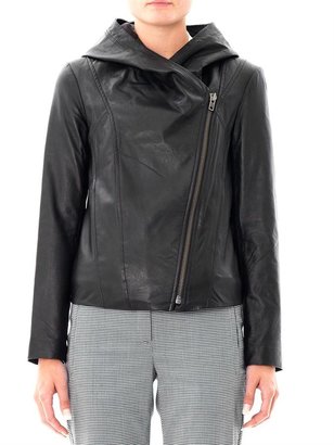 Helmut Lang Hooded leather jacket