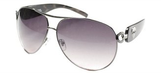 XOXO Promise Iridium Black Aviator Sunglasses Grey Gradient Lens