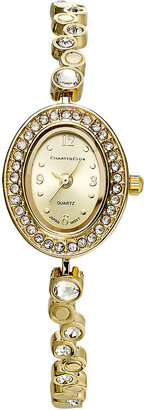 Charter Club Women's Gold-Tone Crystal Bubble Bracelet 23mm