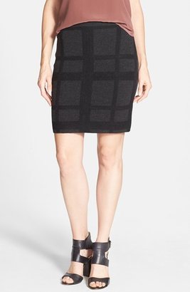 Eileen Fisher Plaid Felted Wool Knit Skirt (Online Only)