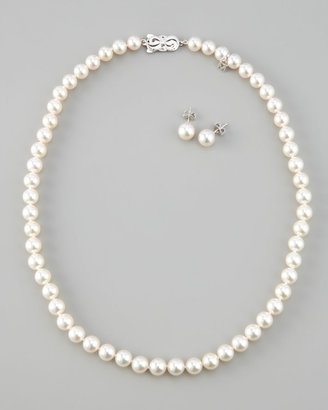 Mikimoto Akoya Pearl Necklace & Earrings Set
