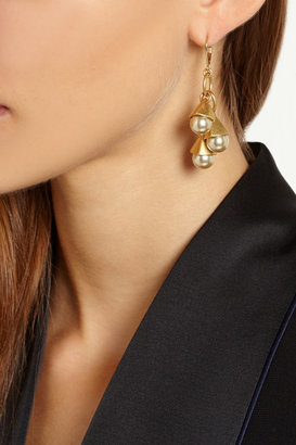 J.Crew Gold-tone faux pearl earrings