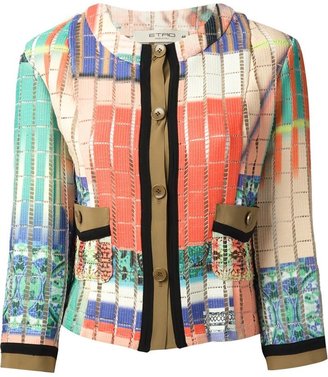 Etro perforated graphic print jacket