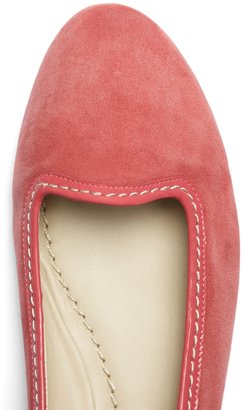 Brooks Brothers Kid Suede Patent Ballet Flat