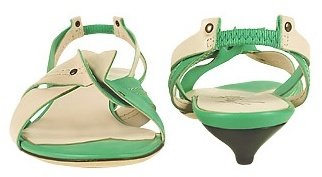 Amaltea Cream & Mint Two-tone Leather Sandal Shoes