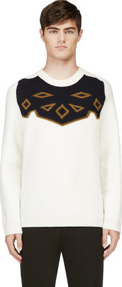 3.1 Phillip Lim Ivory Geometric Intarsia Sweater