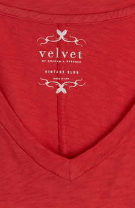 Velvet V-Neck Cotton T-Shirt