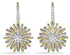 David Yurman Starburst Drop Earrings with Diamonds in Gold