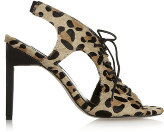 Senso Tina leopard-print calf hair and leather sandals