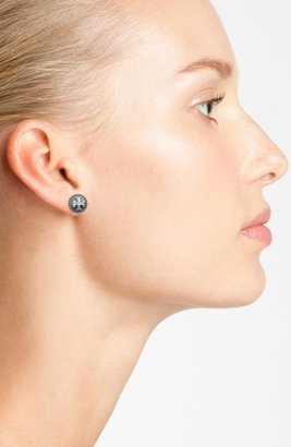 Tory Burch 'Caras' Logo Faux Pearl Stud Earrings