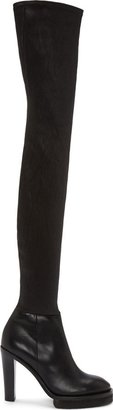 Acne Studios Black Leather Thigh-High Revery Boots