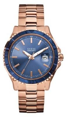 GUESS Men's rose watch with blue dial