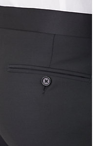 Barneys New York Men's Satin-Waist Trousers-BLACK