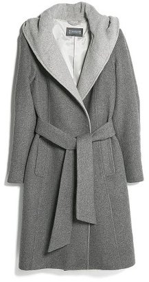 MANGO Hooded wool-blend coat