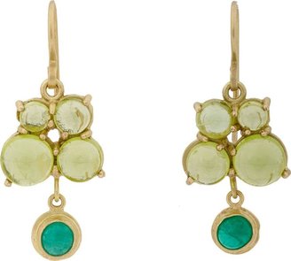 Judy Geib Emerald, Peridot & Gold Drop Earrings-Colorless
