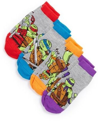 Nickelodeon 'Teenage Mutant Ninja TurtleTM' Print Quarter Socks (4-Pack) (Toddler & Little Kid)