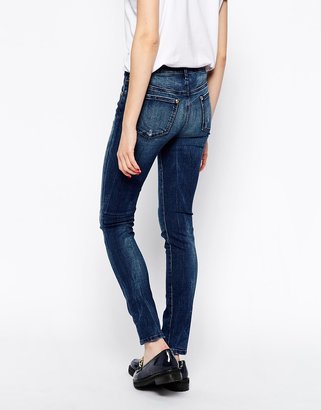 Love Moschino Slim Fit High Waist Jeans with Star Detail on Pockets