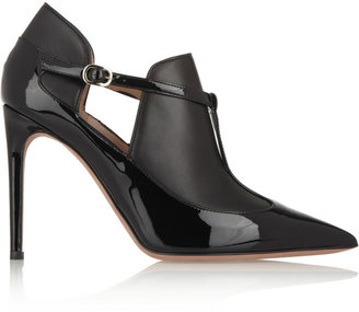 Valentino Matte and Patent-Leather Ankle Boots