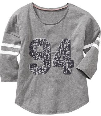 Old Navy Girls Sequin-Graphic Varsity Tees