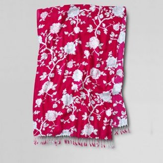 Lands' End Lands End Pink womens pop rose print scarf