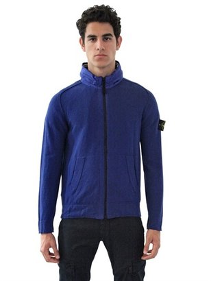 Stone Island Hooded Cotton Blend Tricot Jacket