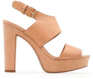 MANGO TOUCH - Leather and suede sandals