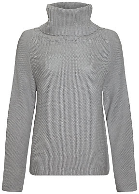 Jaeger Wool Mix Knit Sweater, Light Grey Melange