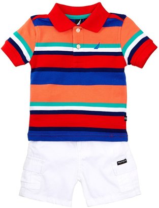 Nautica Striped Polo Shirt & Short Set (Baby Boys)