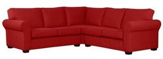 Debenhams Large red 'Aster' corner sofa with dark wood feet