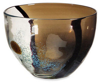 9" Tsiari Glass Bowl, Brown/Silver