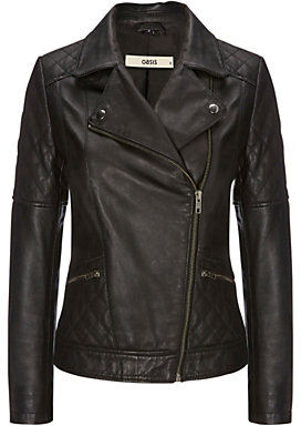Oasis Stevie Leather Jacket, Black