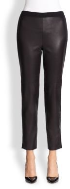 St. John Cropped Leather Trousers