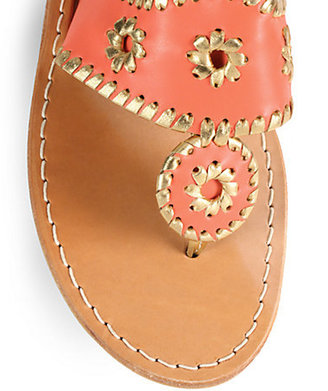 Jack Rogers Nantucket Woven Leather Thong Sandals