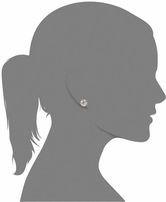 Sterling Silver Earrings, Cultured Tahitian Mother of Pearl Flower Stud Earrings (18mm)