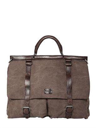 Dolce & Gabbana Washed Canvas And Leather Messenger