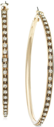 GUESS Gold-Tone Crystal Hoop Earrings