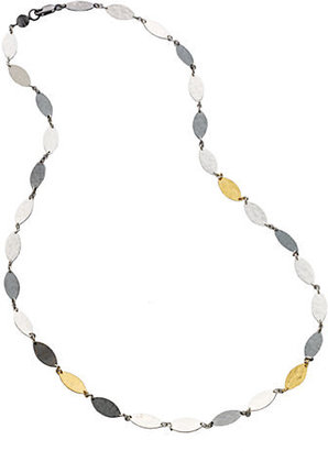 Gurhan Willow 24K Yellow Gold & Sterling Silver Leaf Flake Necklace