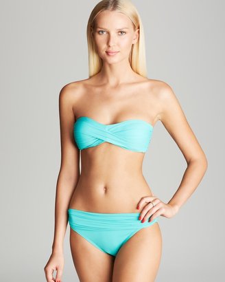 Carmen Marc Valvo Mediterranean Solids Twist Bandeau Bikini Top